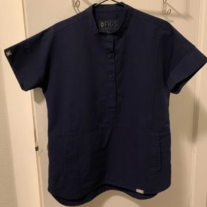 Figs Manila Navy Scrub Top